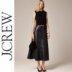 J.CREW Seamed Circle Skirt in Faux Leather